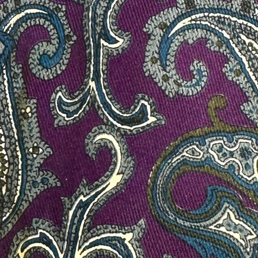 Robert Talbott Men's Purple Paisley Silk Tie‎ Hand Sewn Made in USA Formal 60" - Picture 2 of 6